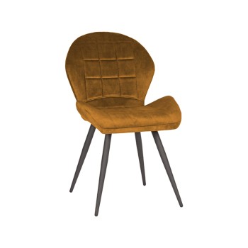 Eetkamerstoel Sil - Oker - Velours - Black Frame