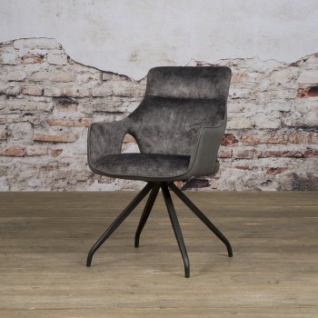 Nola armchair - Grey velvet...
