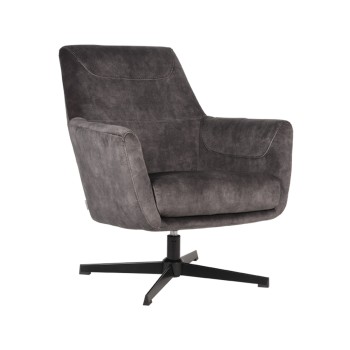 Fauteuil Toby - Antraciet - Velours - One Size