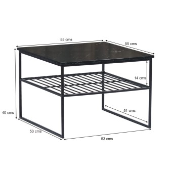 Salontafel Dian Marble Black Black 55cm