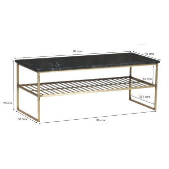 Salontafel Dian Marble Black Gold 90cm
