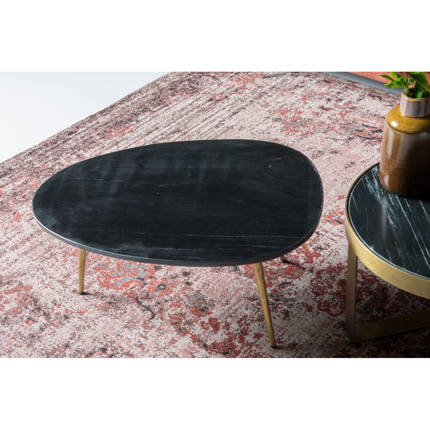 Salontafel Organic Marble Black Gold 70cm