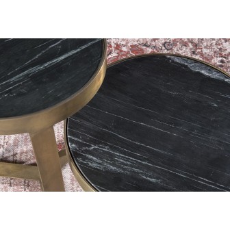 Salontafel Glennis Marble Black Gold 40 cm