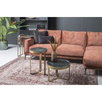 Salontafel Glennis Marble Black Gold 50 cm