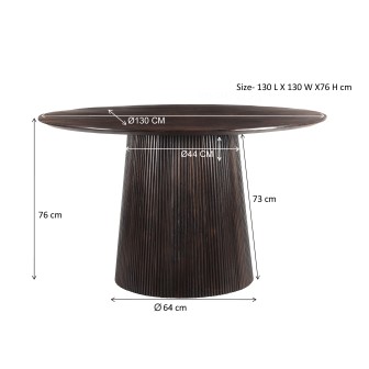 Eetkamertafel Salvator Walnut 130cm
