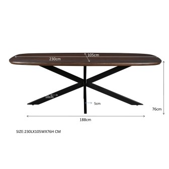 Eetkamertafel Jesper Danish Oval Brown 230 cm
