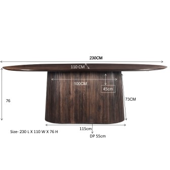 Eetkamertafel Salvator Walnut 230cm