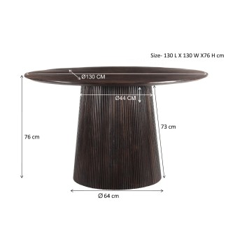 Eetkamertafel Salvator Walnut 130cm