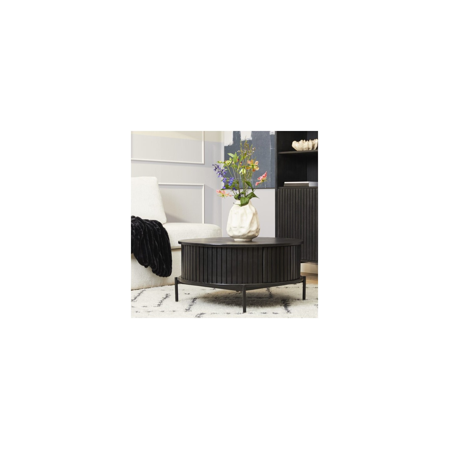 Salontafel Madison Black | 80 cm | Rond