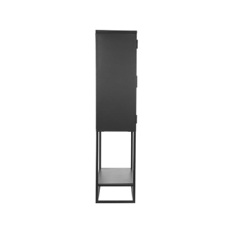 Vitrinekast Level - Zwart - Metaal - Vitrinekast 150 cm