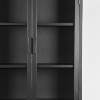 Vitrinekast Level - Zwart - Metaal - Vitrinekast 150 cm