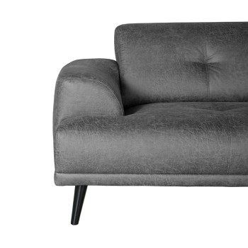 Hoekbank Salerno - Antraciet - Microfiber - 2,5-Zits + Chaise Longue