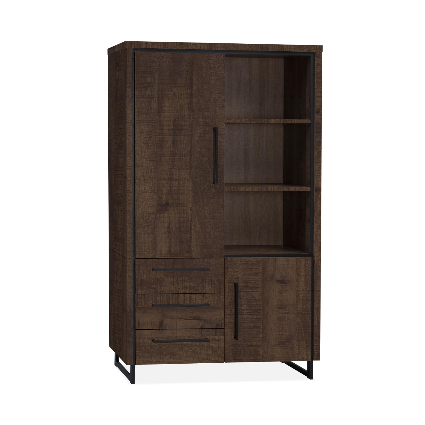 Bergkast Sophie | 2 deurs/3 laden/3 open | Lamulux Dark Mango