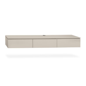 Tv-kast Maison Laag | Zwevend | 3 Klepdeuren | Lamulux Ivory | 180 cm