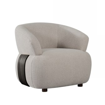 Fauteuil Valenza - Naturel - Boucle - Zwart Eiken