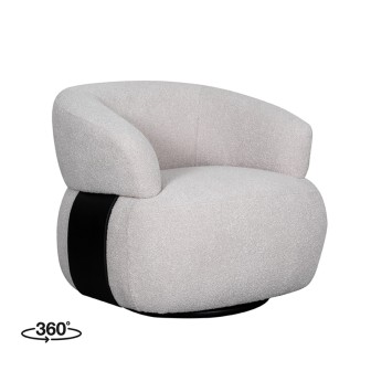 Fauteuil Valenza - Naturel - Boucle - Zwart Eiken