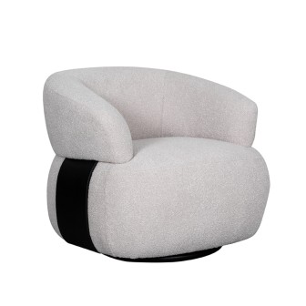 Fauteuil Valenza - Naturel - Boucle - Zwart Eiken