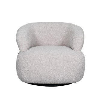 Fauteuil Valenza - Naturel - Boucle - Zwart Eiken