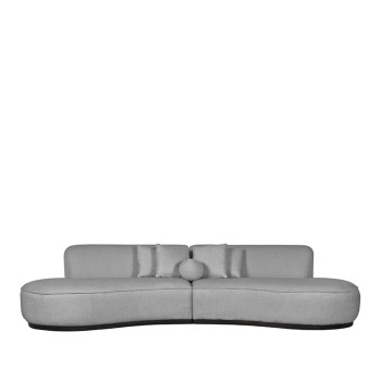 Bank Mori - Grijs - Boucle - 4-Zits