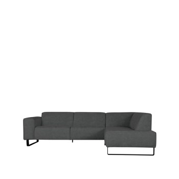 Hoekbank Amaro - Donkergrijs - Velours - Rechts