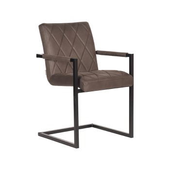 Eetkamerstoel Denmark - Antraciet - Microfiber - Black Frame