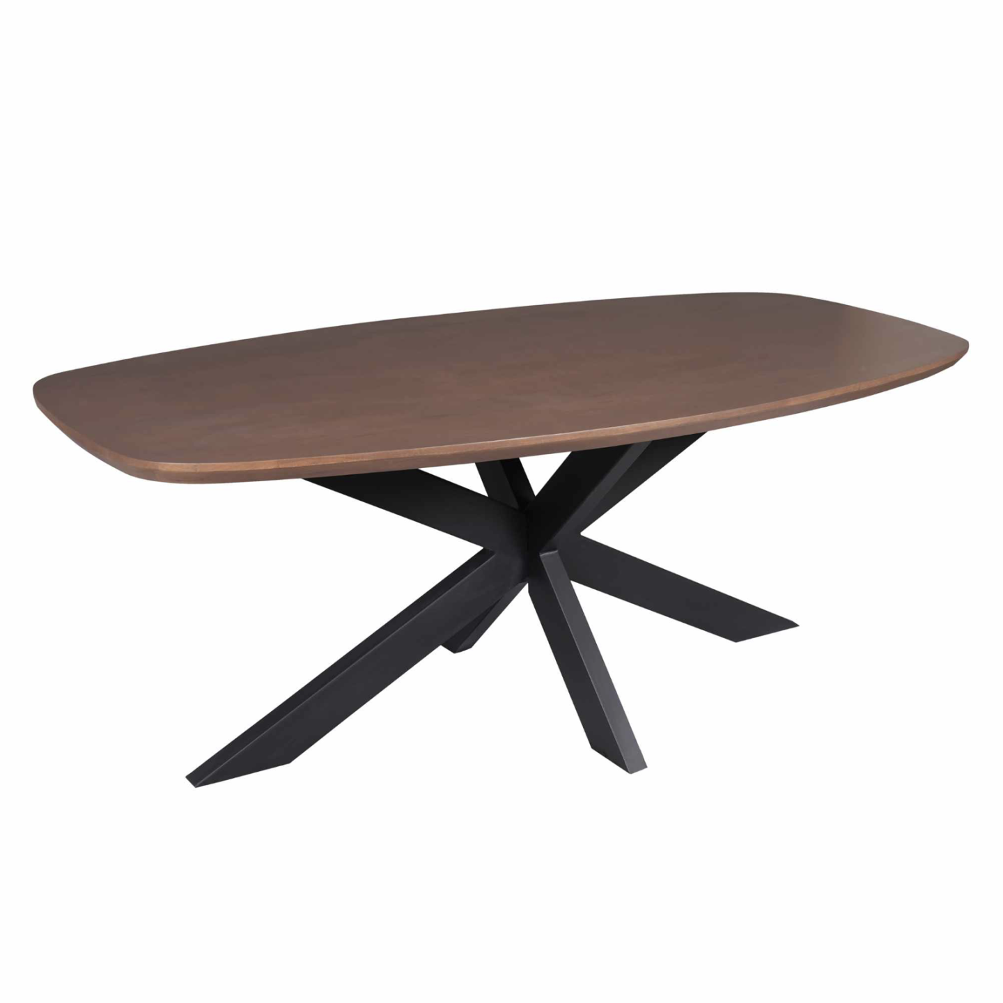Eettafel Madison Walnut | 240 cm | Deens Ovaal | Poot Black