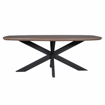 Eettafel Madison Walnut | 240 cm | Deens Ovaal | Poot Black