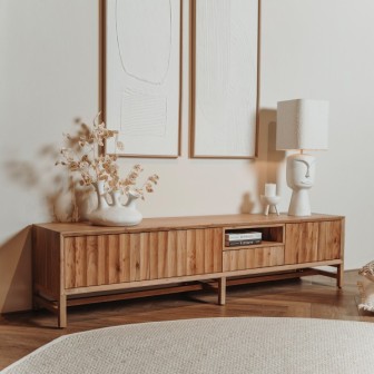 TV-meubel Crotone | 3 deuren + 1 open vak + 1 lade | 185x40x45 cm