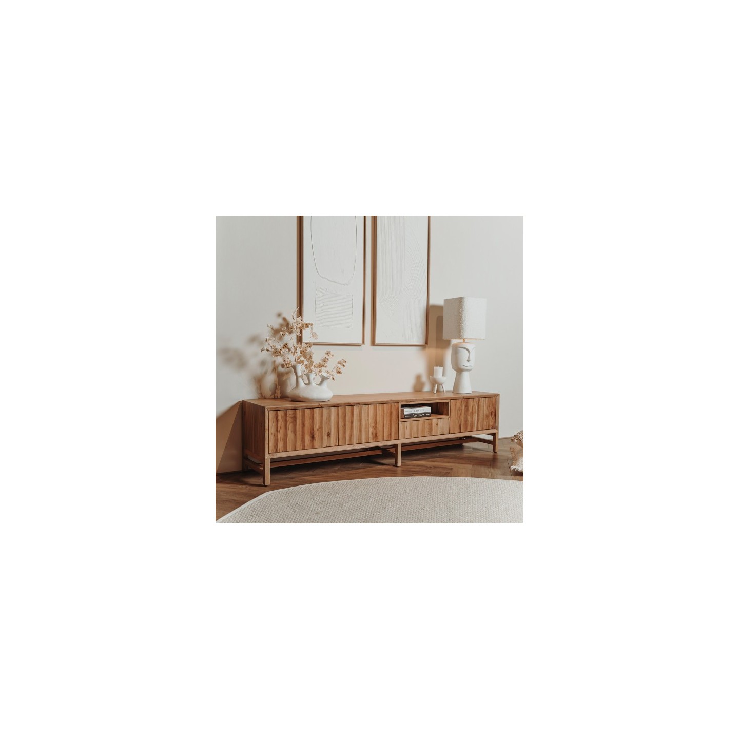 TV-meubel Crotone | 3 deuren + 1 open vak + 1 lade | 185x40x45 cm