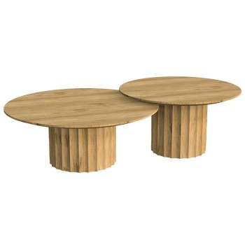 Salontafel Crotone rond | Set van 2 | 90x90x35 + 60x60x40
