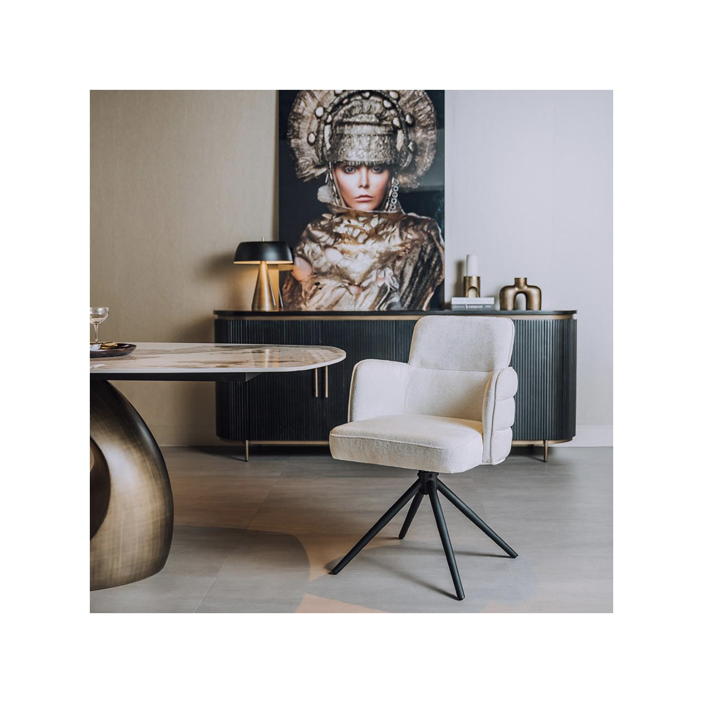 Rumo armchair | swivel 360 | Ecru
