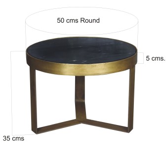Salontafel Glennis Marble Black Gold 50 cm