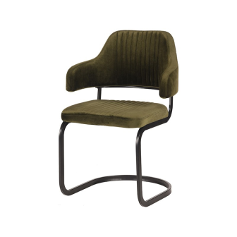 Eetkamerstoel Otta - Army green - Fluweel