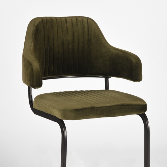 Eetkamerstoel Otta - Army green - Fluweel