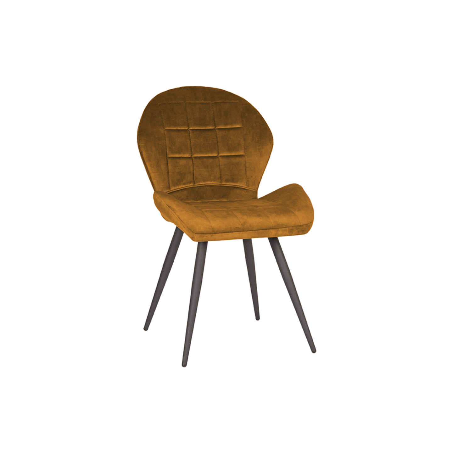 Eetkamerstoel Sil - Oker - Velours - Black Frame
