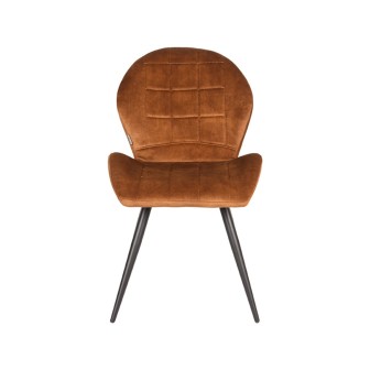 Eetkamerstoel Sil - Oker - Velours - Black Frame