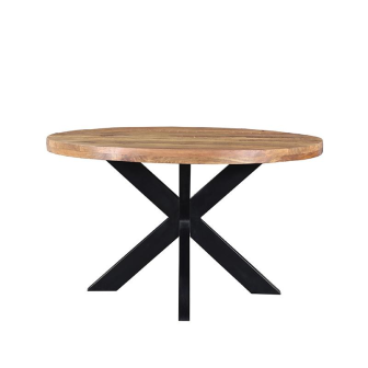 Eetkamertafel Ziggy - Rough - Mangohout - Rond - 130 cm