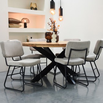 Eetkamertafel Ziggy - Rough - Mangohout - Rond - 130 cm