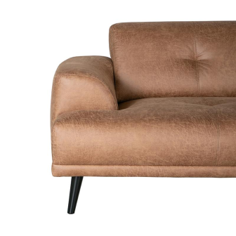 Hoekbank Salerno - Cognac - Microfiber - 2,5-Zits + Chaise Longue