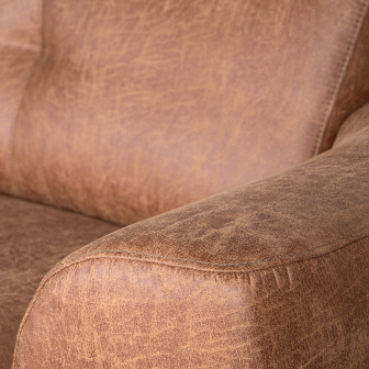 Hoekbank Salerno - Cognac - Microfiber - 2,5-Zits + Chaise Longue
