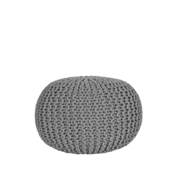Poef Knitted - Donkergrijs - Katoen - M