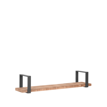 Wanddecoratie Slam Wandplank - Burned Steel - Mangohout - XL
