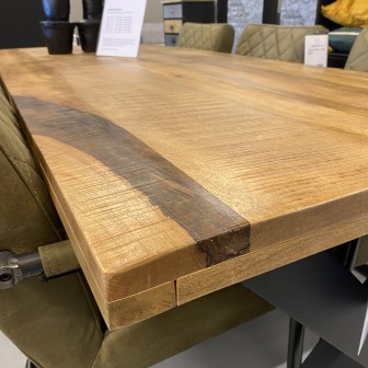 Eetkamertafel Mangohout | X-poot | 340 x 100 cm
