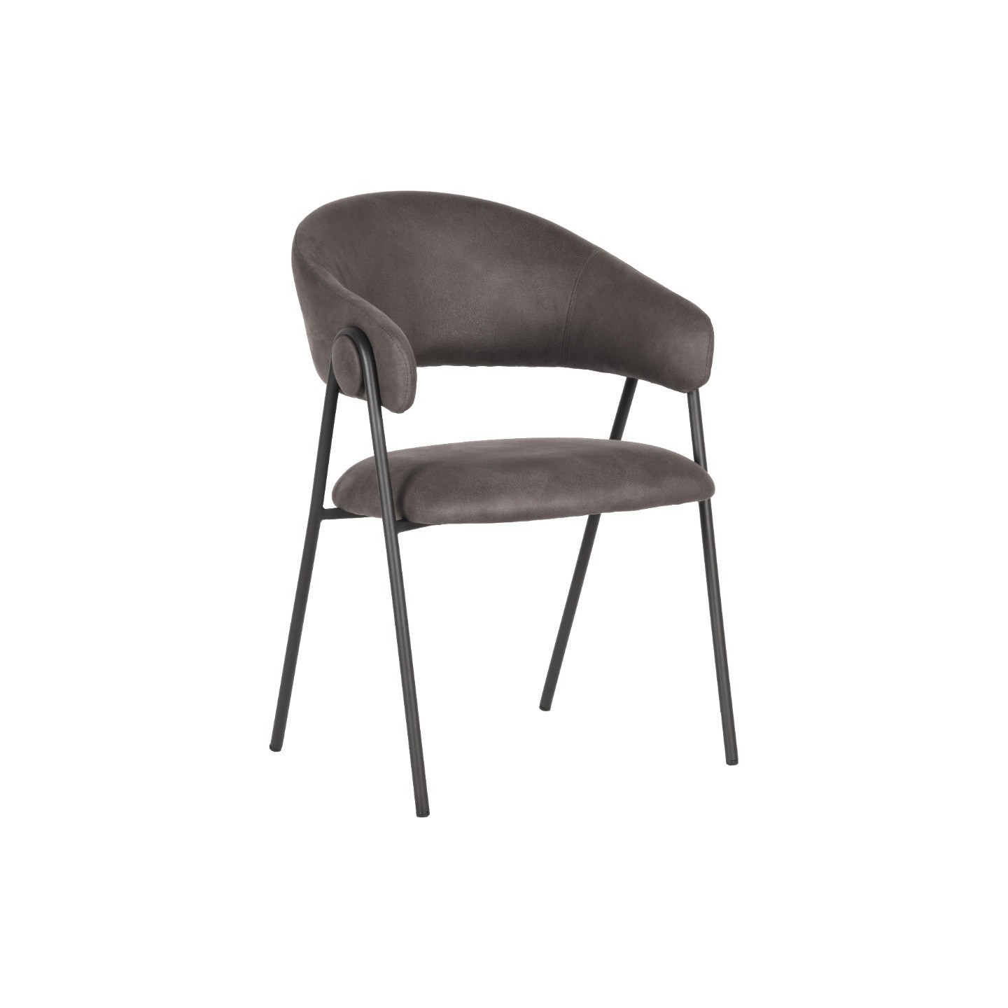 Eetkamerstoel Lowen - Antraciet - Microfiber