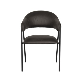 Eetkamerstoel Lowen - Antraciet - Microfiber