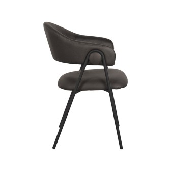 Eetkamerstoel Lowen - Antraciet - Microfiber