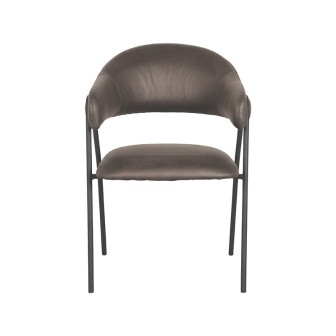 Eetkamerstoel Lowen - Antraciet - Microfiber