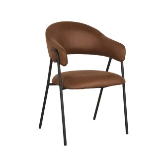 Eetkamerstoel Lowen - Cognac - Microfiber