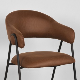 Eetkamerstoel Lowen - Cognac - Microfiber