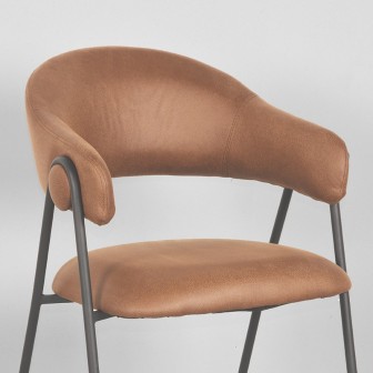 Eetkamerstoel Lowen - Cognac - Microfiber